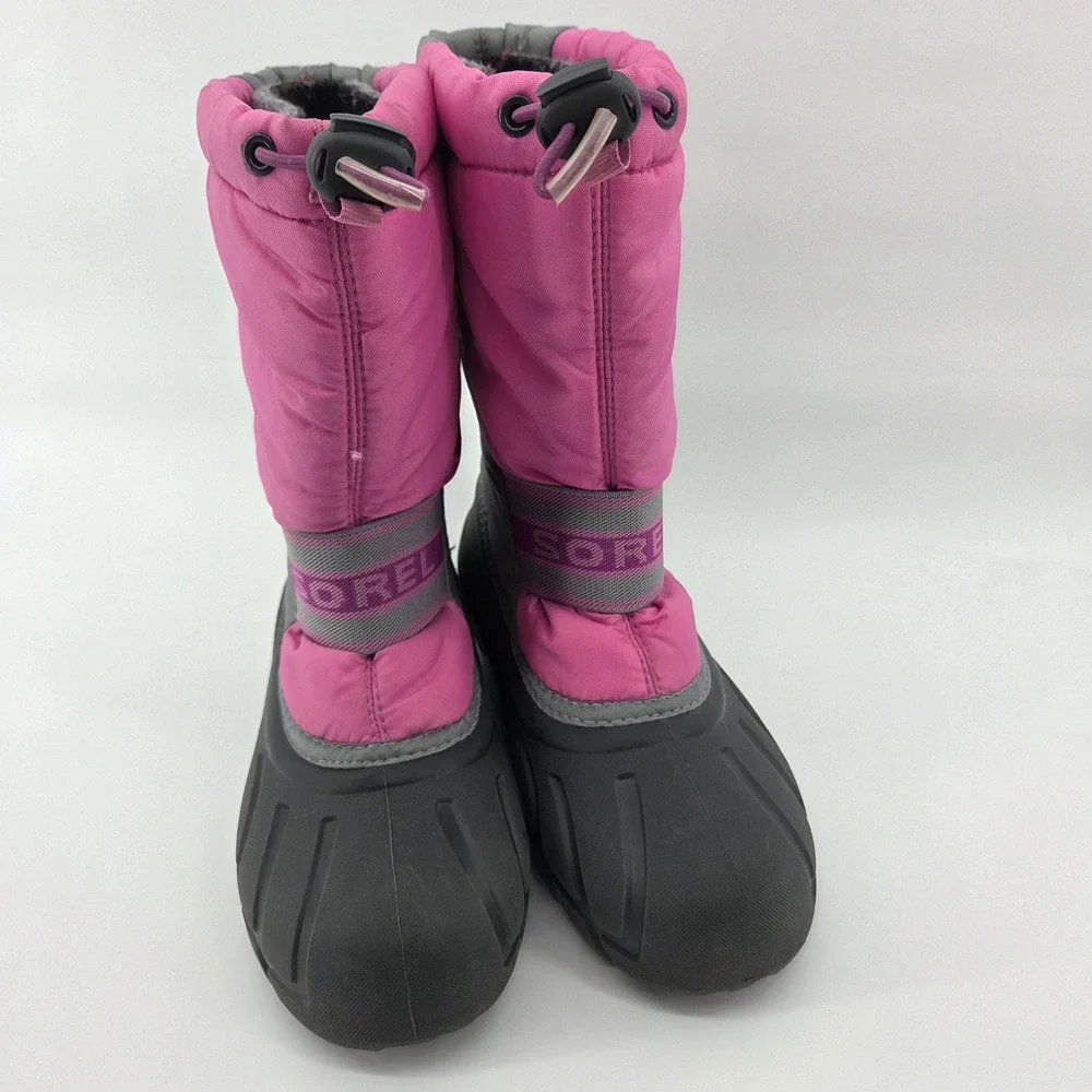 Sorel Snow Commander‎ Boots Size 3 Pink Grey Waterproof Winter Snow Ski